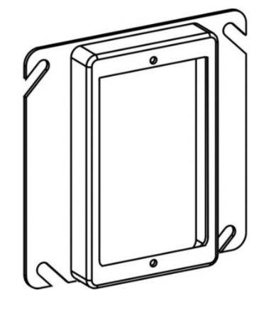 Orbit 41075 Switch Box Ring, 4 in L, 4 in W, Square, Steel, Gray, Galvanized