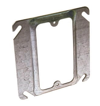 Orbit 41075 Switch Box Ring, 4 in L, 4 in W, Square, Steel, Gray, Galvanized
