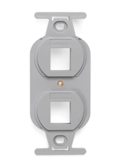 Leviton 41087-2GP Quickport, Duplex Type 106 Insert, 2-Port, Gray Finish