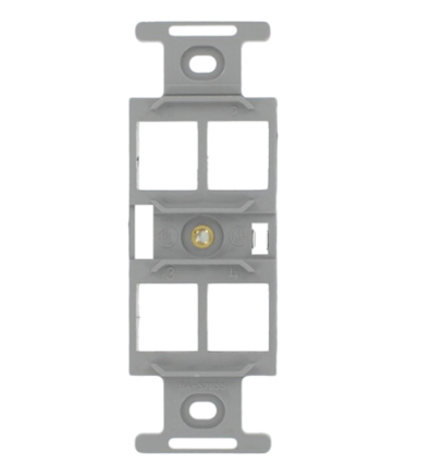 Leviton 41087-QGP QUICKPORT™ Duplex Type 106 Insert, 4-Port, Gray