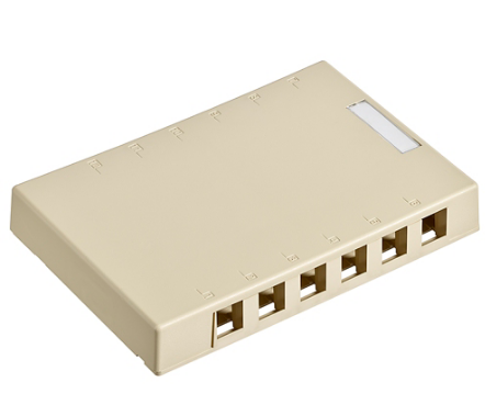Leviton 41089-12I Surface-Mount QUICKPORT™ Box, 12-Port, lvory