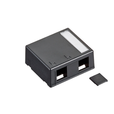 Leviton 41089-2EP Surface-Mount QUICKPORT™ Box, Plenum-Rated, 2-Port, Black