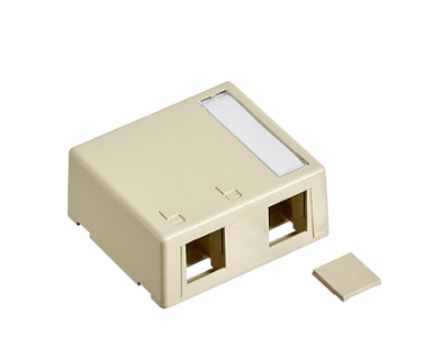 Leviton 41089-2IP Surface-Mount QUICKPORT™ Box, Plenum-Rated, 2-Port, lvory