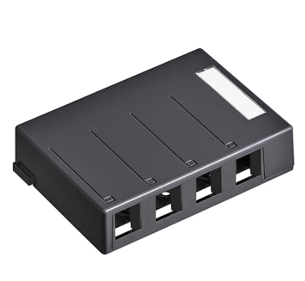 Leviton 41089-4EP Surface-Mount QUICKPORT™ Box, 4-Port, Black