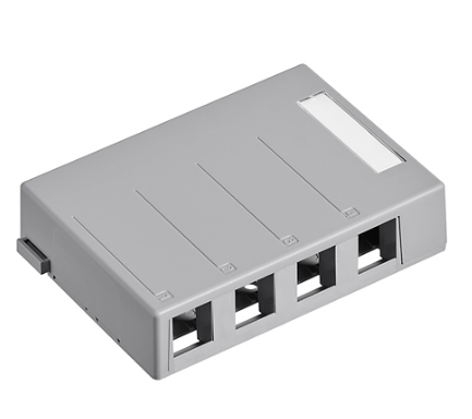 Leviton 41089-4GP Surface-Mount QUICKPORT™ Box, 4-Port, Gray