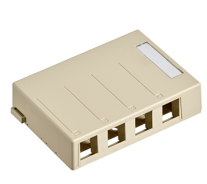 Leviton 41089-4IP Surface-Mount QUICKPORT™ Box, 4-Port, lvory