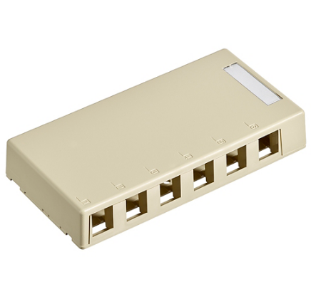 Leviton 41089-6IP Surface-Mount QUICKPORT™ Box, 6-Port, lvory
