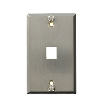 Leviton 4108W-SP Stainless Steel QUICKPORT™ Telephone Wallplate, 1-Port