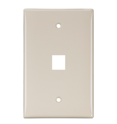 Leviton 41091-1TN Midsize Single-Gang QUICKPORT™ Wallplate, 1-Port, Light Almond