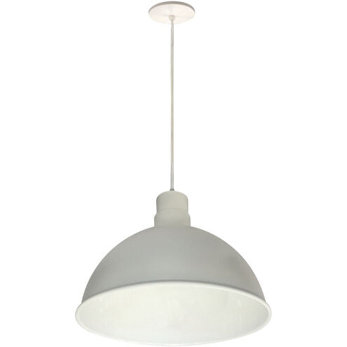 NORA Lighting NRLM-16C3835WWLE4/20 RLM Shade 1 Light 16 inch White Pendant Ceiling Light, Lumens 3800lm, Color Temperature 3500K, 120V 0-10V/Triac/ELV & 277V 0-10V Dimming, Custom 20-ft Cable, White