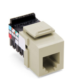 Leviton 41106-RI6 Voice Grade Quickport, Jack, 6P6C, Ivory Finish