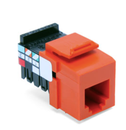 Leviton 41106-RO6 Voice Grade Quickport, Jack, 6P6C, Orange Finish
