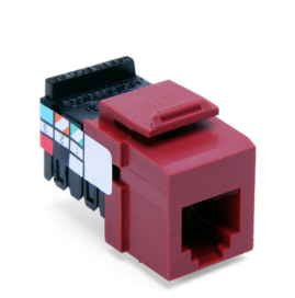 Leviton 41106-RR6 Voice Grade Quickport, Jack, 6P6C, Red Finish