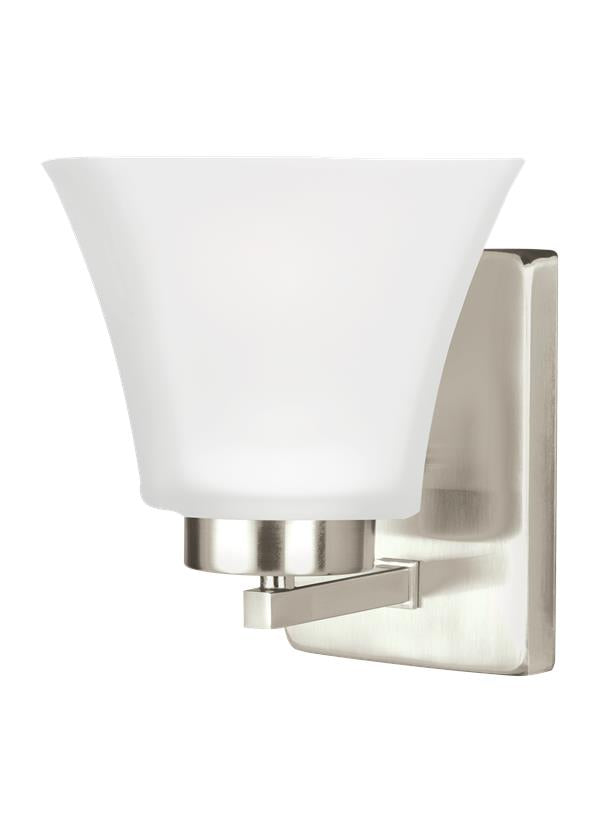 Generation Lighting Bayfield 1 light brushed nickel bath vanity wall light