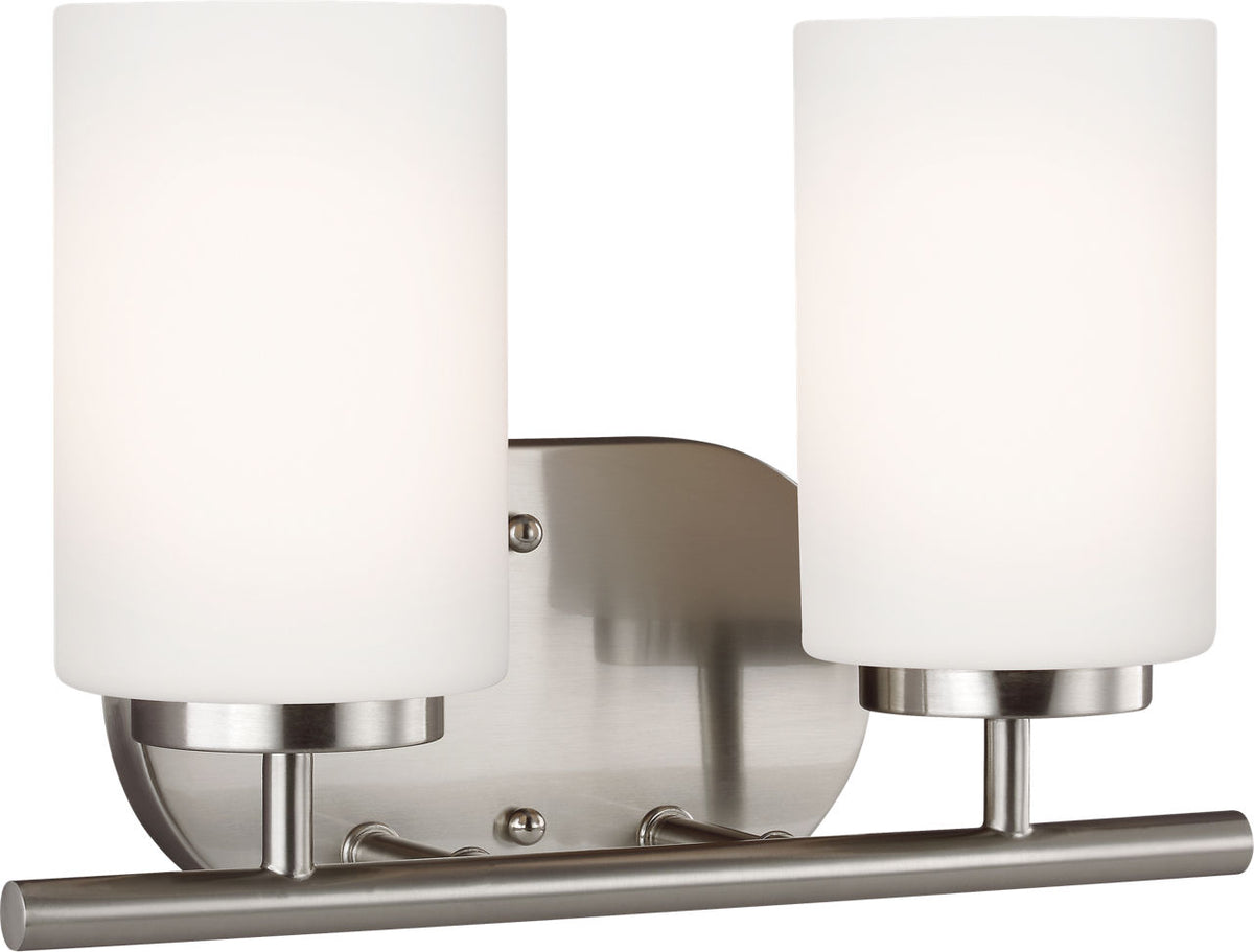 Generation Lighting Oslo 2 light brushed nickel bath vanity wall light