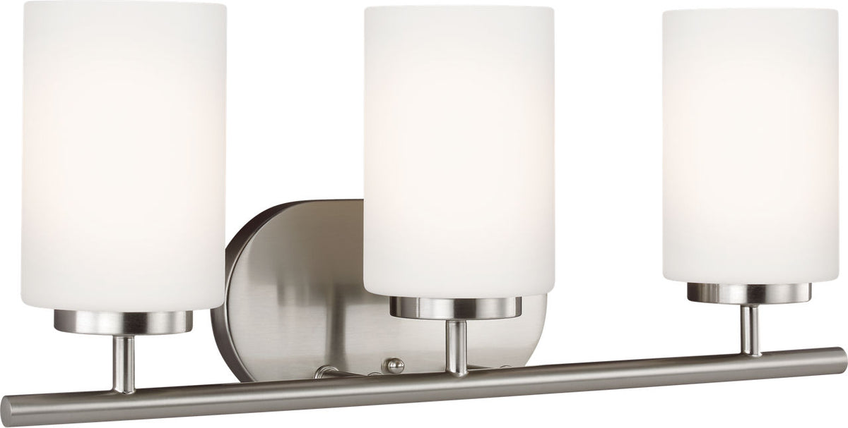 Generation Lighting Oslo 3 light brushed nickel bath vanity wall light