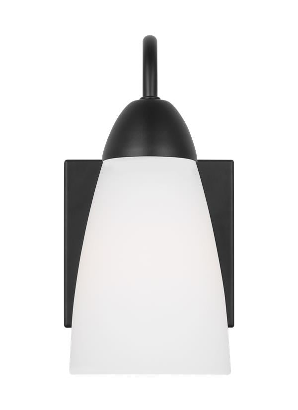Generation Lighting Seville 1 light midnight black bath wall light