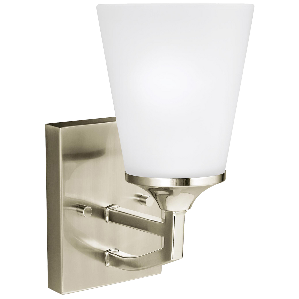 Generation Lighting Hanford 1 light brushed nickel bath vanity wall light