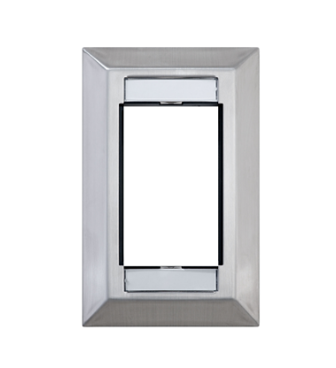 Leviton 41290-SMS Single Gang MOS Wallplate with ID Windows, Stainless Steel
