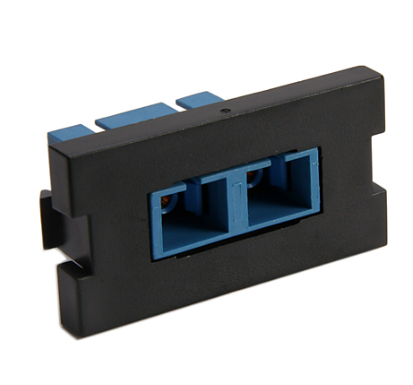 Leviton 41291-2CE Duplex SC Fiber Adapter MOS Module, Zirconia Ceramic Sleeve, 1 Unit High, Black
