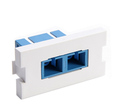 Leviton 41291-2CW Duplex SC Fiber Adapter MOS Module, Zirconia Ceramic Sleeve, 1 Unit High, White