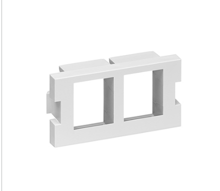 Leviton 41291-2QW 2-Port MOS QUICKPORT™ Adapter, 1 Unit High, White