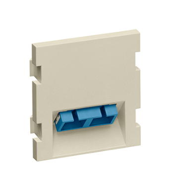 Leviton 41292-2CI Duplex SC Angled Fiber Adapter MOS Module, Zirconia Ceramic Sleeve, 2 Units High, lvory