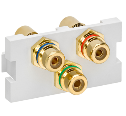 Leviton 41292-3DW RCA Component Feedthrough MOS Connector, White