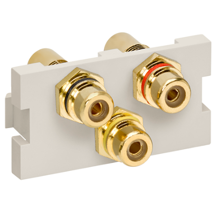 Threaded Usb Outlet Leviton 41292-3RT RCA Component Feedthrough MOS Connector, Light Almond ...