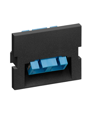 Leviton 41294-2CE Duplex SC Angled Fiber Adapter MOS Module, Zirconia Ceramic Sleeve, 1.5 Units High, Black