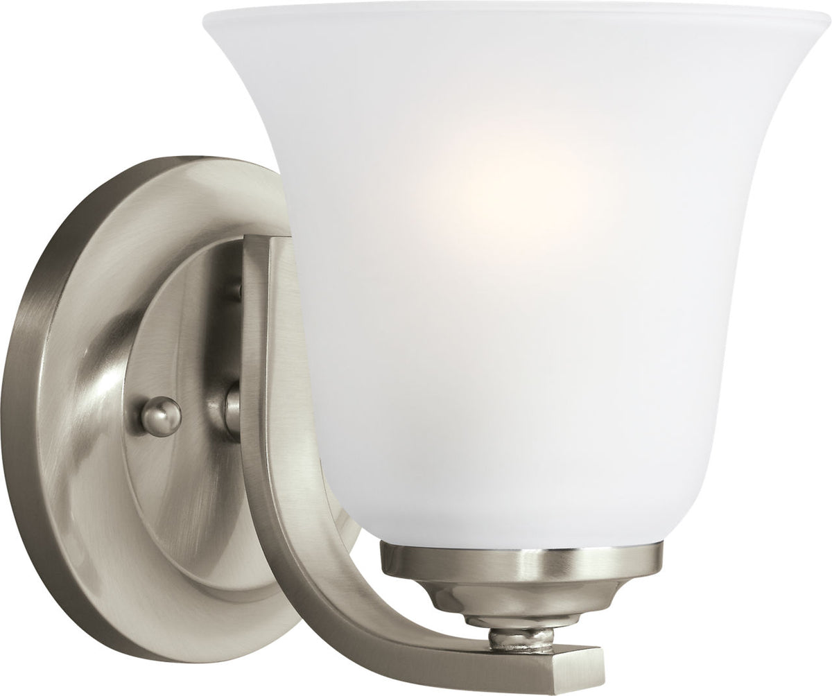 Generation Lighting Emmons 1 light brushed nickel bath vanity wall light