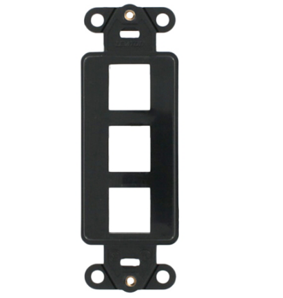 Leviton 41643-E QUICKPORT™ Decora Insert, 3-Port, Black