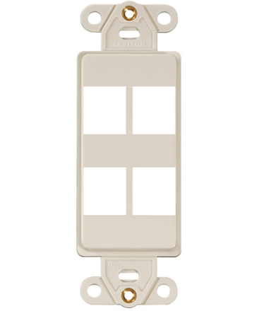 Leviton 41644-T QUICKPORT™ Decora Insert, 4-Port, Light Almond