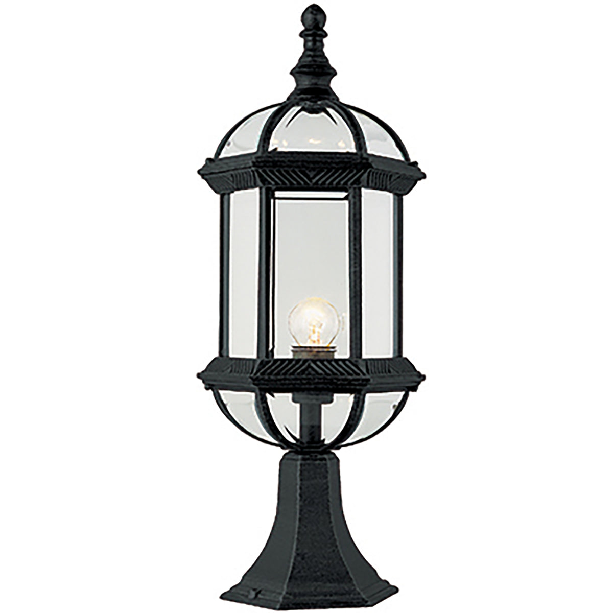 Trans Globe Lighting 4182 BK Wentworth 1 Light 21 inch Black Pier Base Lantern