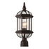 Trans Globe Lighting 4186 RT Wentworth 1 light rust post mount lantern with clear beveled glass