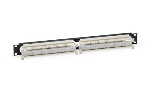 Leviton 41DR6-1F4 Cat 6 110-Style Rack-Mount Wiring Block Kit, includes 96-pair 1RU panel, labels, and (24) C-4 clips