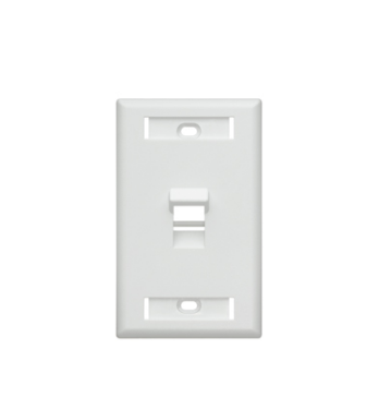 Leviton 42081-1WS Angled Single-Gang QUICKPORT™ Wallplate with ID Windows, 1-Port, White