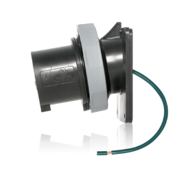 Leviton 420B5WLEV 20A, 600V 3-Phase, 3P, 4W, LEV Series Pin & Sleeve Inlet, Watertight, Black Finish