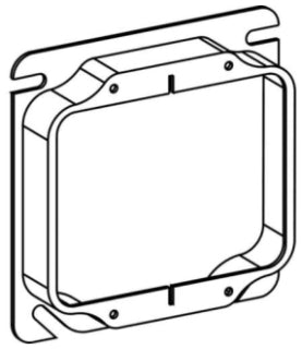 Orbit 42100 4" Square Two Gang 1" Raised Device Ring