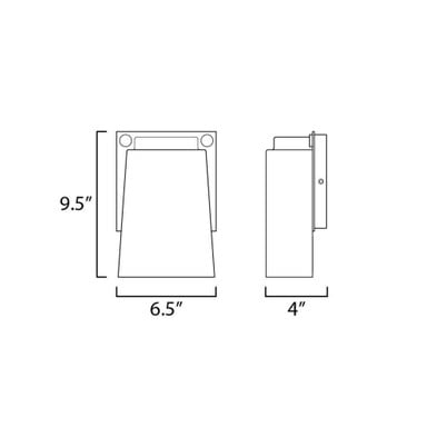 Maxim Lighting 42122BKAB Rivet Outdoor Wall Sconce Dimensions Diagram