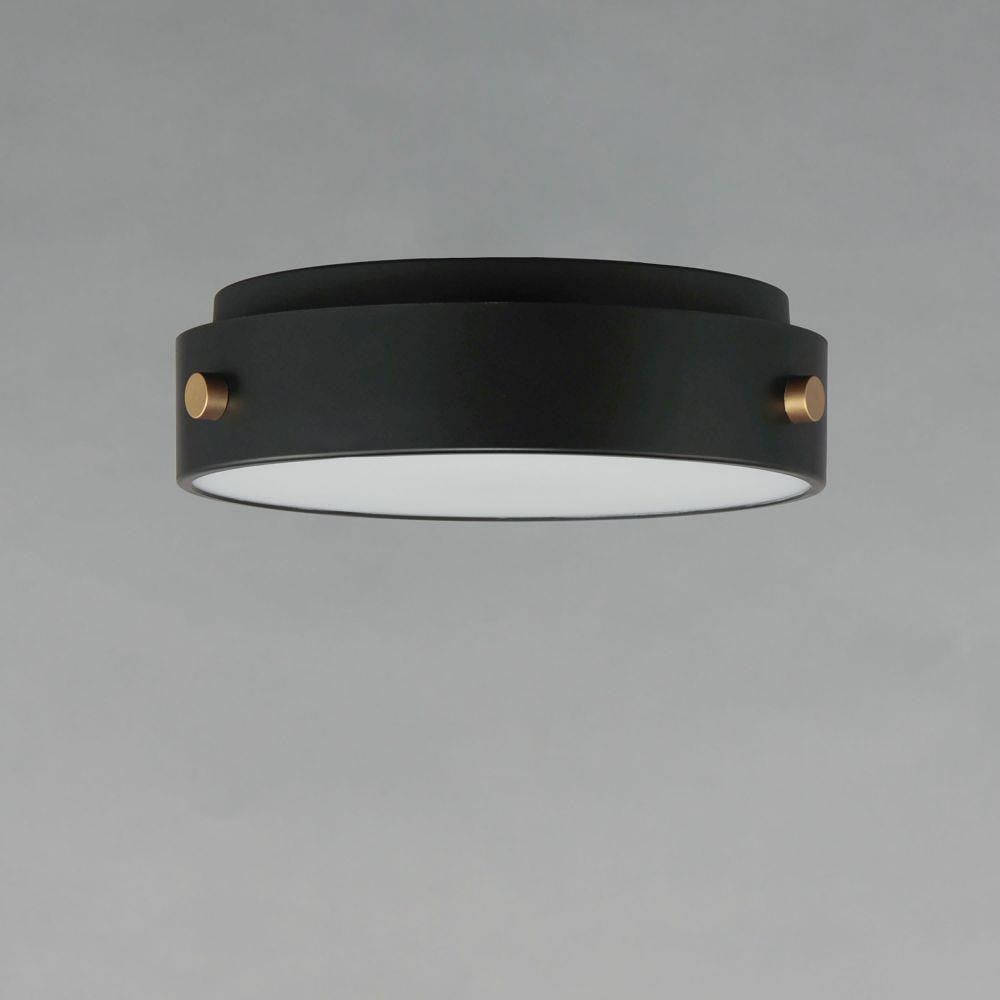 Maxim Lighting 42129BKAB Rivet 1 Light 12 inch Black and Gold Outdoor Flush Mount Ceiling Light - Angled View