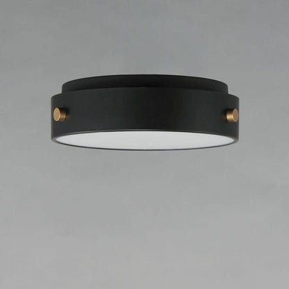 Maxim Lighting 42129BKAB Rivet 1 Light 12 inch Black and Gold Outdoor Flush Mount Ceiling Light - Angled View