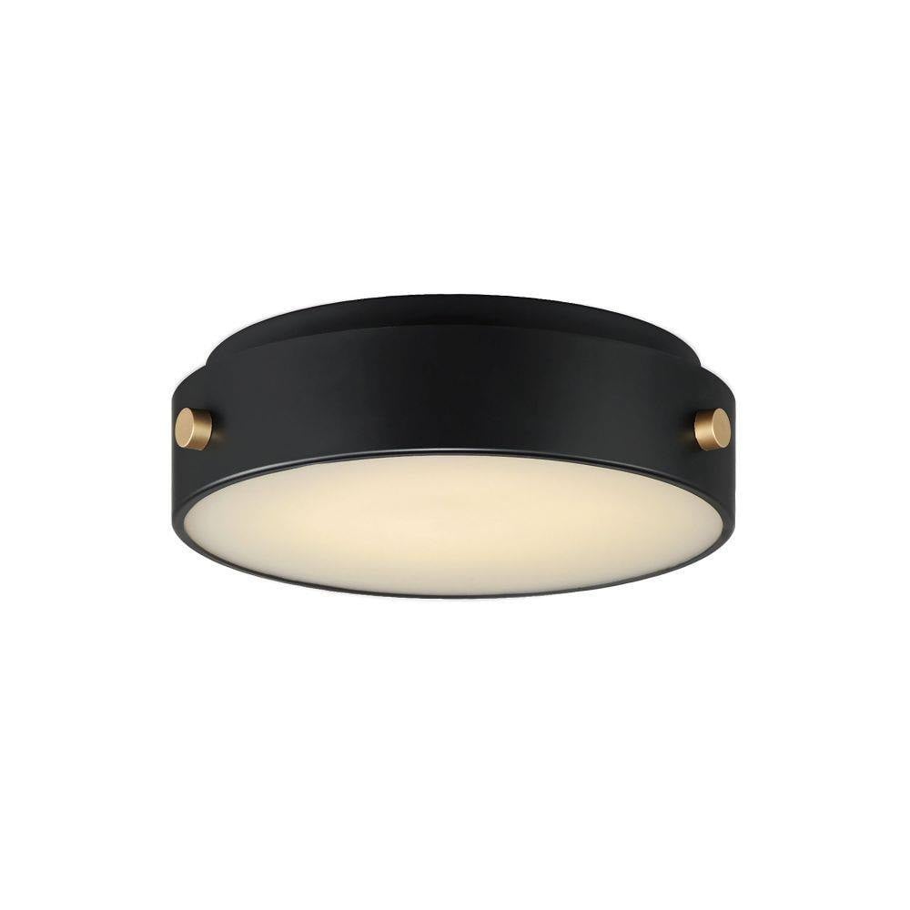 Maxim Lighting 42129BKAB Rivet 1 Light 12 inch Black and Gold Outdoor Flush Mount Ceiling Light - Front View