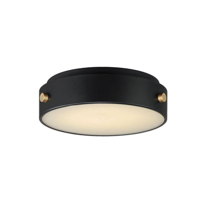 Maxim Lighting 42129BKAB Rivet 1 Light 12 inch Black and Gold Outdoor Flush Mount Ceiling Light - Front View