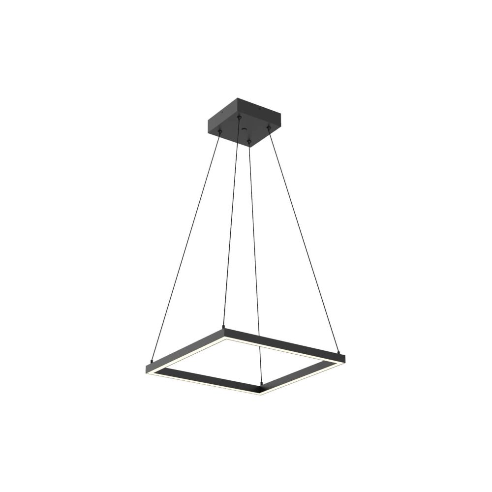 Kuzco Lighting PD88118-BK-UNV-010 Piazza 18 inch LED Pendant in Black with Frosted Silicone Diffuser, Voltage 120-277V, Color Temperature 3000K