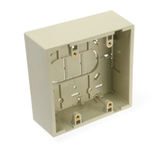 Leviton 42777-2IA Surface-Mount Back Box, Dual-Gang, 1.89" Box Depth, Ivory Finish