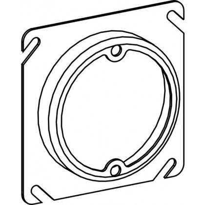 Orbit 43075 4S 4" Square 3/4″ Raised Steel Plaster Ring