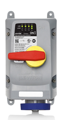 Leviton 430MI9WLEVS 30 Amp, 240 Volt 3-Phase, 3P, 4W, LEV Series North American-Rated IEC 60309-1 & 60309-2 Pin & Sleeve Mechanical Interlock with Local Monitoring Inform Technology, Industrial Grade, IP66/IP67/IP68/IP69/IP69K