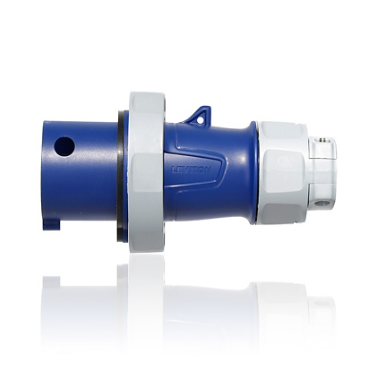 Leviton 430P9WLEV 30/32 Amp, 250 Volt 3-Phase, 3P, 4W, LEV Series North American-Rated IEC 60309-1 & 60309-2 Pin & Sleeve Plug, Industrial Grade, IP66/IP67/IP68/IP69K, Watertight - Blue