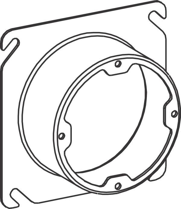 Orbit 43150X 4S 1-1/2" Raised Steel Plaster Ring, Dual Direction
